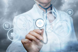 Doctor using a stethoscope.